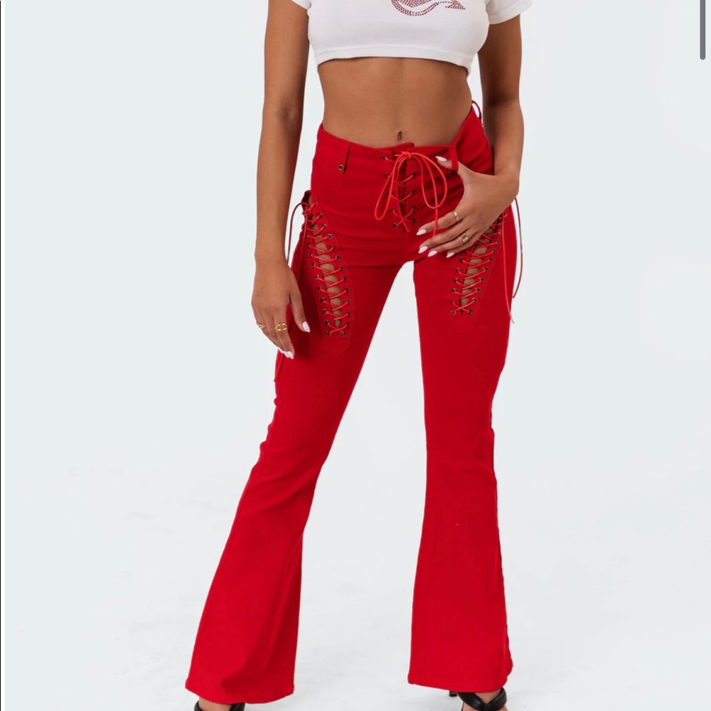 Red Edikted Tie pants